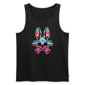 Kaninchenschädel Crossbones Osterhasen -SkelettJun - Männer Premium Bio Tank Top - Schwarz - Vorne - Michal (187cm)