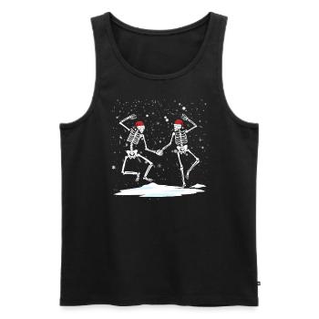 Tanzende Weihnachtsskelette Gothetanz -Skelette - Männer Premium Bio Tank Top - Schwarz - Vorne - Michal (187cm)