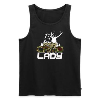 Crazy Camo Lady Damen Hirschjagdsaison Camo - Männer Premium Bio Tank Top - Schwarz - Vorne - Michal (187cm)