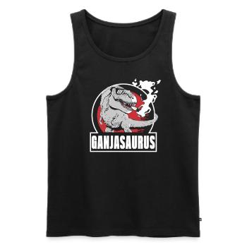 Ganjasaurus High Dino Marihuana Dinosaurier rauche - Männer Premium Bio Tank Top - Schwarz - Vorne - Michal (187cm)