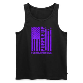 Lila up für Military Kids USA Flagge Kämpfer Jet - Männer Premium Bio Tank Top - Schwarz - Vorne - AI Model Male 178 light (178cm)