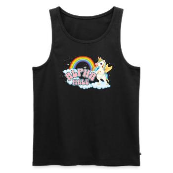 Alpha männlicher Einhorn Regenbogen peinlich Alpha - Männer Premium Bio Tank Top - Schwarz - Vorne - Michal (187cm)