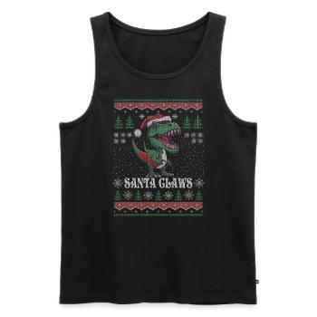 Santa Claws Kinder hässlicher Weihnachtspullover D - Männer Premium Bio Tank Top - Schwarz - Vorne - Michal (187cm)