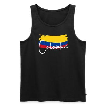 Kolumbien stolze kolumbianische Wurzelflagge Kolum - Männer Premium Bio Tank Top - Schwarz - Vorne - Michal (187cm)