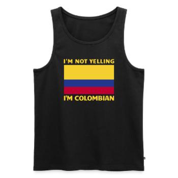 Ich schreie nicht, ich bin kolumbianisch lustig Ko - Männer Premium Bio Tank Top - Schwarz - Vorne - Michal (187cm)