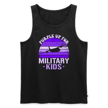 Lila up für Militärkinder C-130 Hercules Kinder - Männer Premium Bio Tank Top - Schwarz - Vorne - AI Model Male 178 light (178cm)