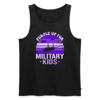Lila für Militärkinder F-15 Eagle Purple up - Männer Premium Bio Tank Top - Schwarz - Vorne - AI Model Male 178 light (178cm)