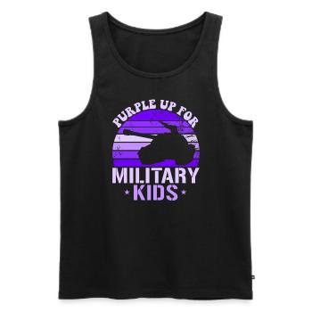 Lila für Military Kids Panzer lila lila auf - Männer Premium Bio Tank Top - Schwarz - Vorne - AI Model Male 178 light (178cm)