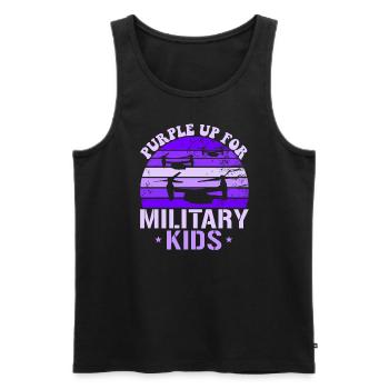 Lila für Militärkinder V22 Osprey Purple upV22 Osp - Männer Premium Bio Tank Top - Schwarz - Vorne - AI Model Male 178 light (178cm)