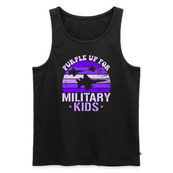 Lila für Militärkinder F-18 Hornet Purple Up UpF-1 - Männer Premium Bio Tank Top - Schwarz - Vorne - Michal (187cm)