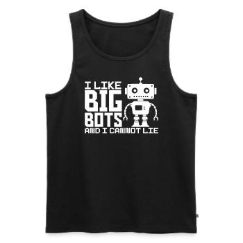 Ich mag große Bots und kann Roboteringenieur nicht - Männer Premium Bio Tank Top - Schwarz - Vorne - Michal (187cm)