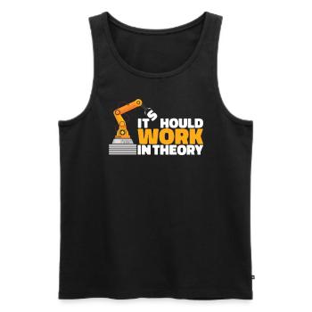 Es sollte theoretisch Roboteringenieur Robotik fun - Männer Premium Bio Tank Top - Schwarz - Vorne - Michal (187cm)