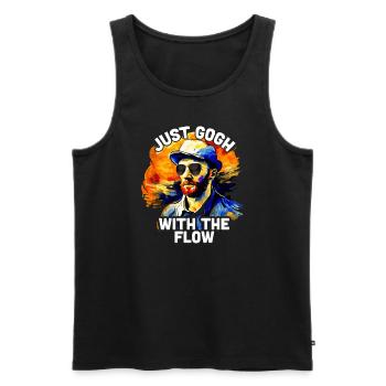 Nur Gogh mit dem Flow Witzig Vincent van Gogh - Männer Premium Bio Tank Top - Schwarz - Vorne - AI Model Male 178 light (178cm)