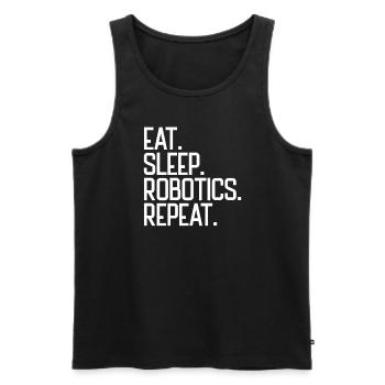 Essen Robotik essen Wiederholen Sie Roboteringenie - Männer Premium Bio Tank Top - Schwarz - Vorne - Michal (187cm)