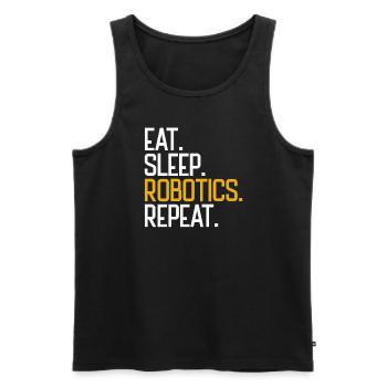 Essen Robotik essen Wiederholen Sie Roboteringenie - Männer Premium Bio Tank Top - Schwarz - Vorne - Michal (187cm)