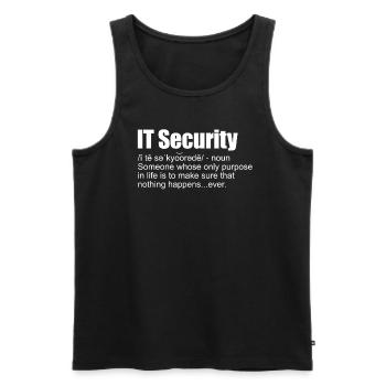 IT -Sicherheitsdefinition lustige Cybersicherheit - Männer Premium Bio Tank Top - Schwarz - Vorne - Michal (187cm)