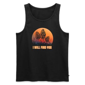 Ich werde dich finden, dass du Morchel -Saison Pil - Männer Premium Bio Tank Top - Schwarz - Vorne - Michal (187cm)
