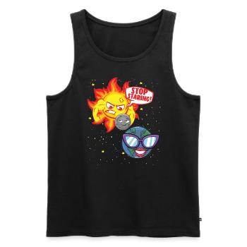 Total Solar Eclipse Stop Starring 4.08.24 Eclipse - Männer Premium Bio Tank Top - Schwarz - Vorne - AI Model Male 178 light (178cm)