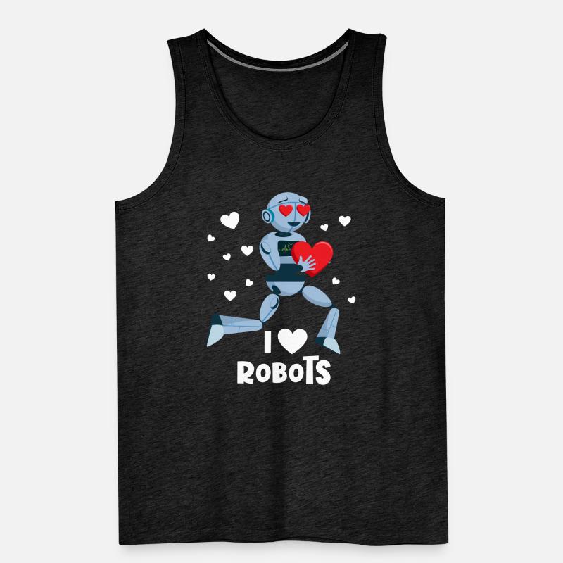 Ich liebe Roboter Red Heart Robotics Class Enginee Männer Premium Bio Tank Top