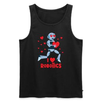 Ich liebe Robotik Red Heart Robot Engineer Robotic - Männer Premium Bio Tank Top - Schwarz - Vorne - AI Model Male 178 light (178cm)