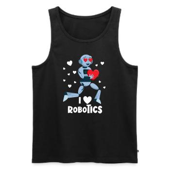 Ich liebe Robotik Red Heart Robot Engineer Robotic - Männer Premium Bio Tank Top - Schwarz - Vorne - AI Model Male 178 light (178cm)