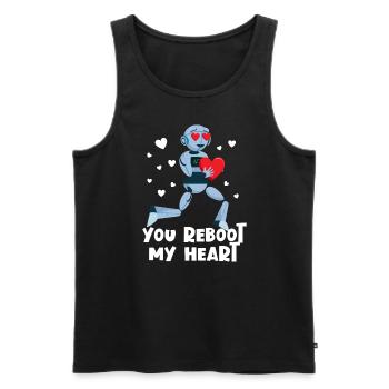 Sie starten mein Herz Roboter Valentine Robotik ne - Männer Premium Bio Tank Top - Schwarz - Vorne - AI Model Male 178 light (178cm)
