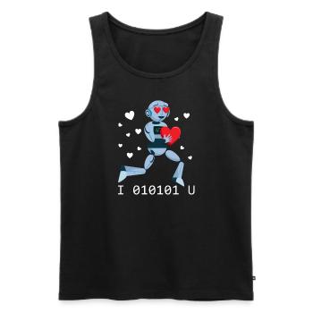 Ich liebe dich binär 01010 Roboter Valentine Robot - Männer Premium Bio Tank Top - Schwarz - Vorne - Michal (187cm)