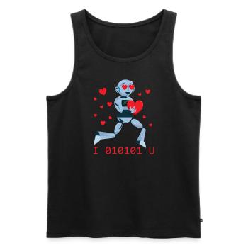 Ich liebe dich binär 01010 Roboter Valentine Robot - Männer Premium Bio Tank Top - Schwarz - Vorne - Michal (187cm)