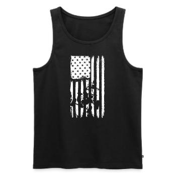 Quad 4 Wheeler USA Flag Patriotic Quad Geschenk AT - Männer Premium Bio Tank Top - Schwarz - Vorne - AI Model Male 178 light (178cm)