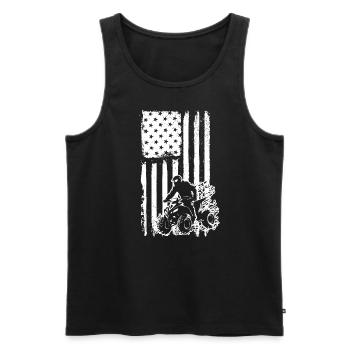 Quad 4 Wheeler USA Flag Patriotic Quad Geschenk AT - Männer Premium Bio Tank Top - Schwarz - Vorne - Michal (187cm)