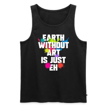 Erde ohne Kunst ist nur der lustige Kunstliebhaber - Männer Premium Bio Tank Top - Schwarz - Vorne - Michal (187cm)
