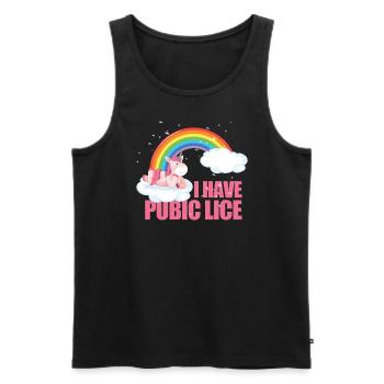 Ich habe Schamläuse Einhorn Regenbogen peinlichI H - Männer Premium Bio Tank Top - Schwarz - Vorne - AI Model Male 178 light (178cm)
