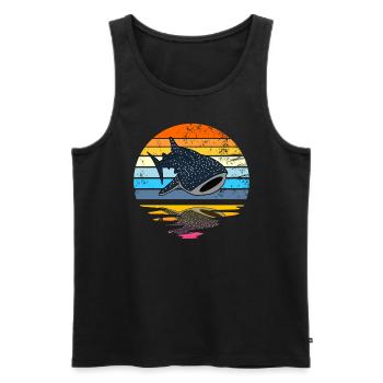 Walhai Retro Sunset Rettung die Walhaie - Männer Premium Bio Tank Top - Schwarz - Vorne - Michal (187cm)