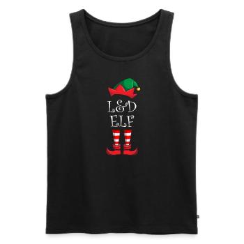 Der L & D -Elf lustige Weihnachtsarbeit und Liefer - Männer Premium Bio Tank Top - Schwarz - Vorne - Michal (187cm)