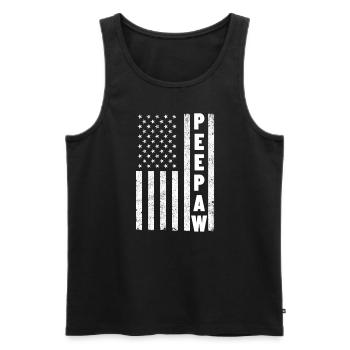 Peepaw amerikanische Flagge Vatertagsgeschenk Gran - Männer Premium Bio Tank Top - Schwarz - Vorne - Michal (187cm)