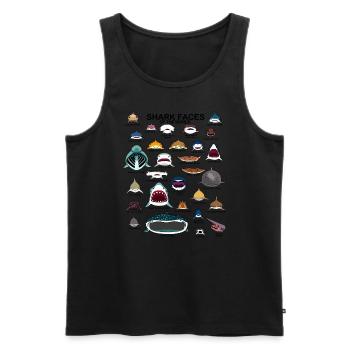 Haigesichten der Welt lieben Haie Kinder Hai - Männer Premium Bio Tank Top - Schwarz - Vorne - Michal (187cm)