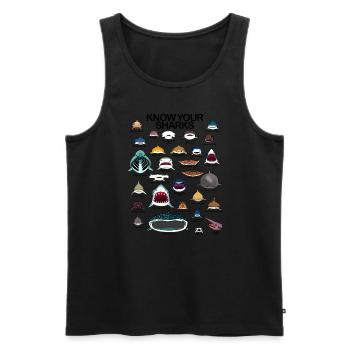 Kennen Sie Ihre Haie lieben Haigesichten Kinderhai - Männer Premium Bio Tank Top - Schwarz - Vorne - Michal (187cm)