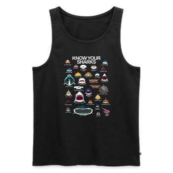 Kennen Sie Ihre Haie lieben Haigesichten Kinderhai - Männer Premium Bio Tank Top - Schwarz - Vorne - Michal (187cm)