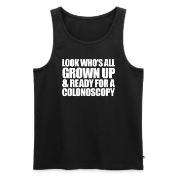 Schauen Sie, wer alle aufgewachsen und bereit fürK - Männer Premium Bio Tank Top - Schwarz - Vorne - AI Model Male 178 light (178cm)