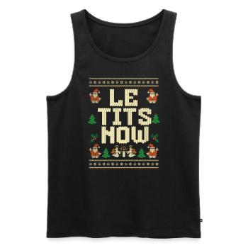 Le Tits jetzt Weihnachten hässlicher Pullover Weih - Männer Premium Bio Tank Top - Schwarz - Vorne - AI Model Male 178 light (178cm)