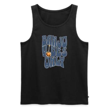 Banjo -Vibes nur Banjo Bluegrass Music Banjo Vibes - Männer Premium Bio Tank Top - Schwarz - Vorne - Michal (187cm)