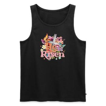 Er ist die auferstandene christliche Ostern-Aufers - Männer Premium Bio Tank Top - Schwarz - Vorne - Michal (187cm)