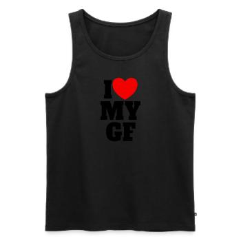 Ich liebe die passende Freundin meines GF Red Hear - Männer Premium Bio Tank Top - Schwarz - Vorne - AI Model Male 178 light (178cm)