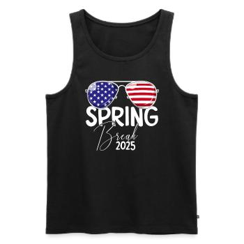 Spring Break 2025 Patriotische USA-Flagge Spring B - Männer Premium Bio Tank Top - Schwarz - Vorne - Michal (187cm)
