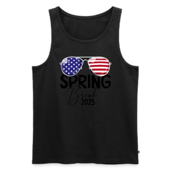 Spring Break 2025 Patriotische USA-Flagge Spring B - Männer Premium Bio Tank Top - Schwarz - Vorne - Michal (187cm)
