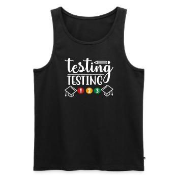 Testen Testen 123 Testtag Rock The Test Funny - Männer Premium Bio Tank Top - Schwarz - Vorne - AI Model Male 178 light (178cm)