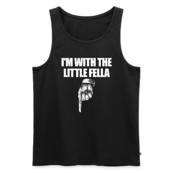 Ich bin mit dem kleinen Kerl, der nach unten zeigt - Männer Premium Bio Tank Top - Schwarz - Vorne - Michal (187cm)