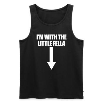 Ich bin mit The Little Fella Arrow Down Herren - Männer Premium Bio Tank Top - Schwarz - Vorne - Michal (187cm)