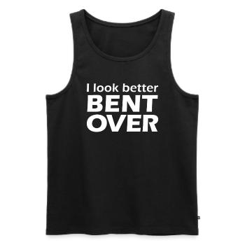 Ich sehe besser aus, wenn ich mich über schlüpfrig - Männer Premium Bio Tank Top - Schwarz - Vorne - Michal (187cm)