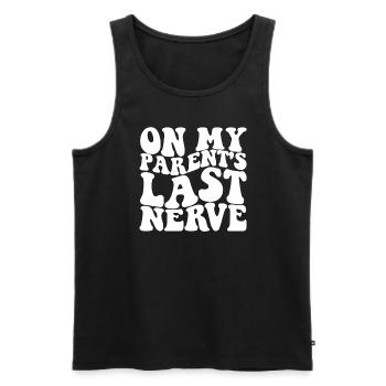 Über den letzten Nerv meiner Eltern, lustiger Unru - Männer Premium Bio Tank Top - Schwarz - Vorne - Michal (187cm)